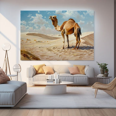 Camel in Desert Painting